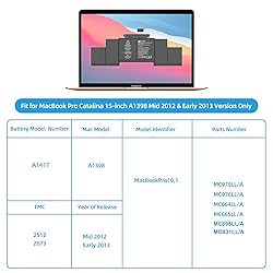 MYIYAE A1417 Battery Replacement for MacBook Pro 15