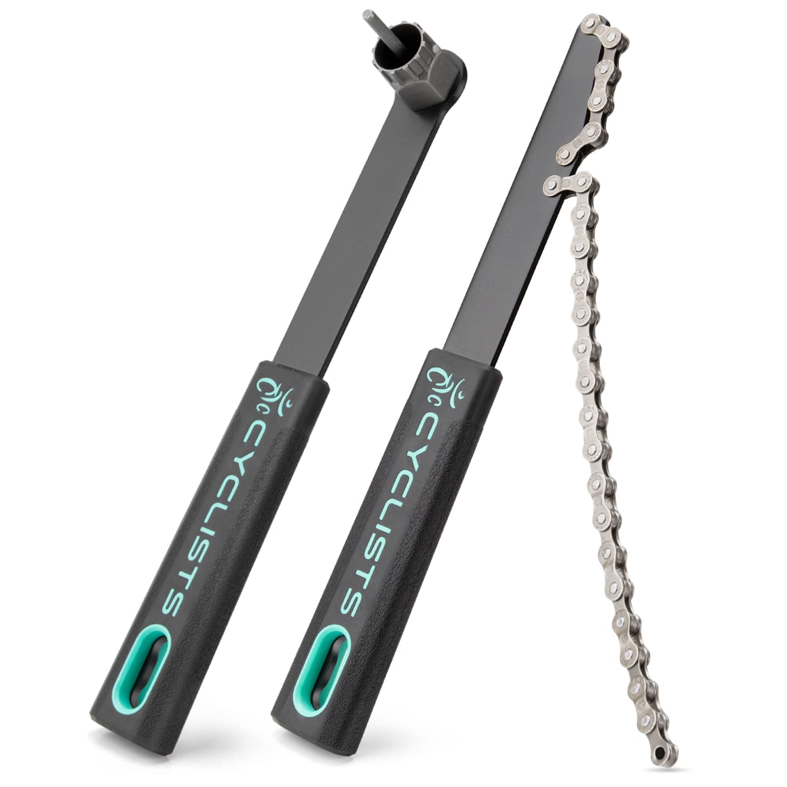 Photo 1 of cyclists Cassette Removal Tool Sets - Chain Whip & Lock Ring Tool for Shimano HG Cassette/Freewheel Install Removal MTB Road Bike 7 8 9 10 11 Speed (Black)