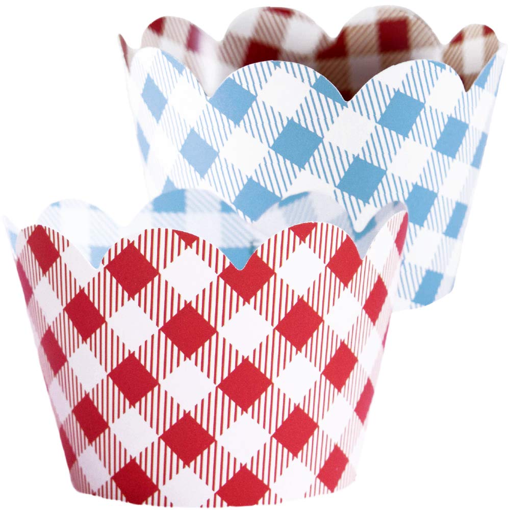 Red Checkered Cupcake Wrappers 36 Farm Animals Birthday Party