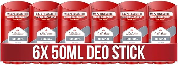 Old Spice Original Deostick für Männer, 6x50 ml, 24/7 Frischhh bei täglicher Anwendung, Duft in Parfumqualität, Schutz vor Gerüchen, 0 Prozent Aluminiumsalze