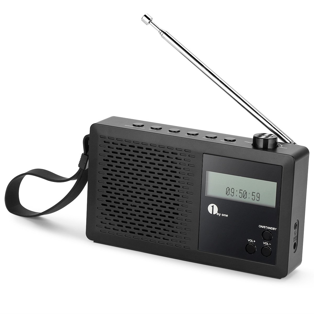 1byone Radio Digitale Portatile DAB/FM Radio con FM, Sveglia, Display