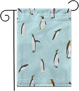 12.5 'x 18' Bandera de jardín Patrón de pingüino sin Costuras Aves de