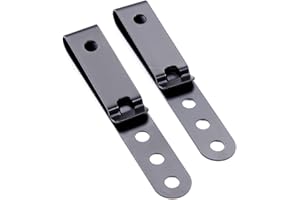 [2 Pack] HolsterSmith Universal Metal Belt Clip for Holster Making, Knife Sheaths, Cell Phone Cases - (3-Hole) - (Tactical Black) - USA