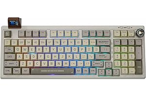 EPOMAKER RT100 97 Keys Gasket BT5.0/2.4G/USB-C Mechanical Keyboard with Customizable Display Screen, Knob, Hot Swappable Sock