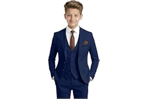 ACAMZ Suit for Boys 7 Piece Tuxedo Toddler Kids Suits Formal Slim Fit Dress Set for Boy Wedding Ring Bearer Outfit