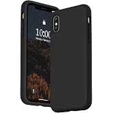 SURPHY Case for iPhone Xs Case and for iPhone X Case with Microfiber Lining, Thickened Liquid Silicone Phone Case for iPhone X XS 5.8 inches, Black