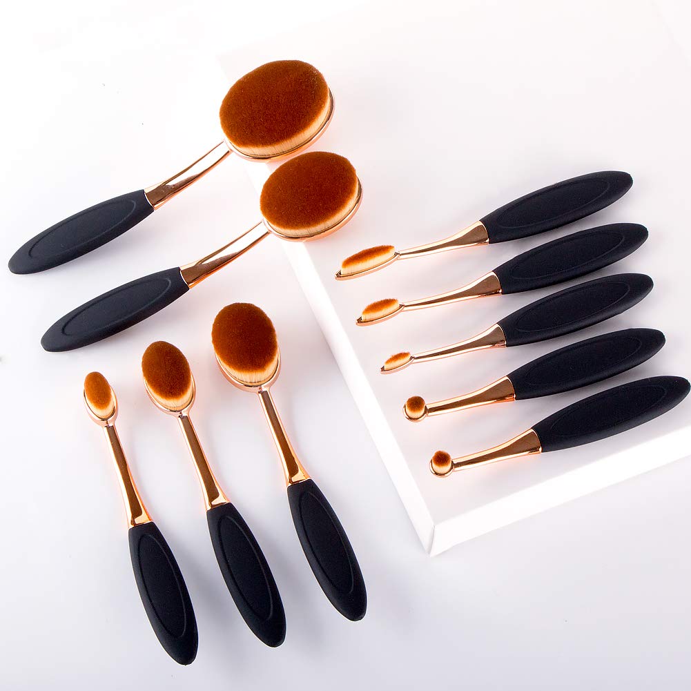 UNIMEIX 10 Pack Blending Brush for Card Making Crafting Ink Blender Brushes Set Tool Paper Background Brush Drawing (Rosegold)