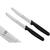SMI - 4.3 inch 2 Pcs Tomato Knife Serrated Table Knife Black Solingen Made in Germany