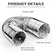 4/6in Aluminum Foil Duct Hose Grow Tent Room Ventilation Cooling System Flex Air Intake Helix Pipe Exhaust Inline Fan Filter CFM Flexible Clothes Dryer Vent with 2 Tension Hose Clamps HVAC Heat Duct