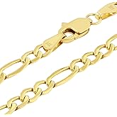 Nuragold 14k Real Yellow Gold Figaro Link 2.5mm Chain Necklace (16"-26") Italian Jewelry for Men & Women
