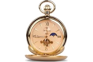 Dentily Vintage Copper Train London Design Hand Winding Mechanical Pocket Watch Mens Watches