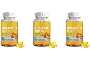 Pumpkin Seed Oil 2000mg| Cold-Pressed With Essential Fatty Acids | Supports Immune And Hair | Vegan And Non-GMO, 60 Count,3pc