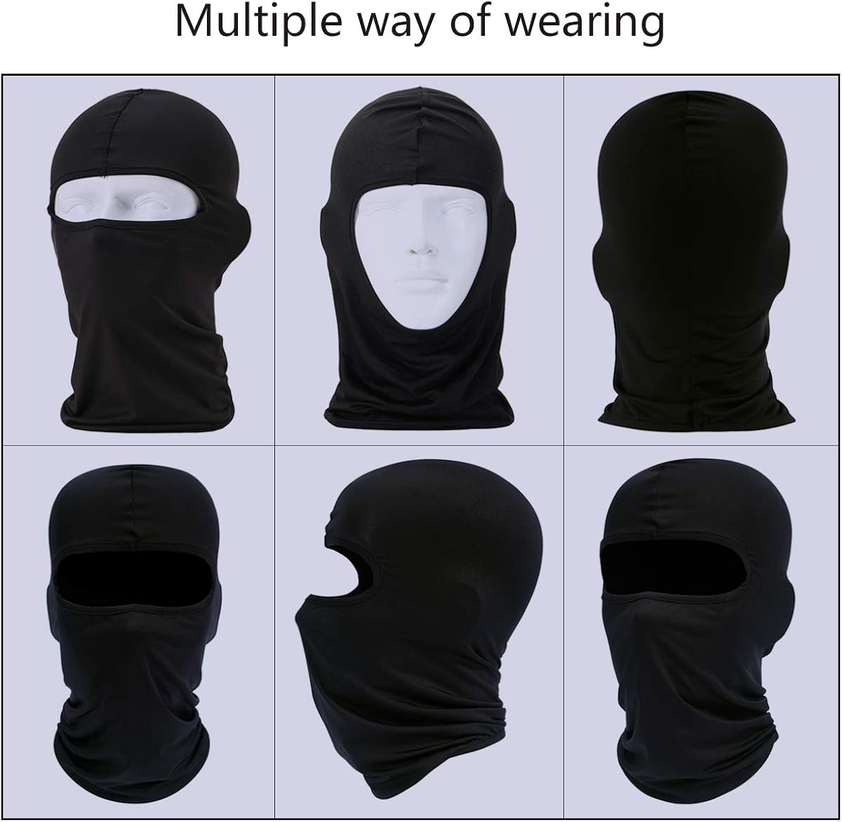 Black Balaclava, Full Face Mask Neck Gaiter, Tactical Scarf Mouth Cover, Summer Cooling UV Protector, Neck Warmer Headband Winter Windproof for Outdoor Sports for Men/Women at  Men’s Clothing store