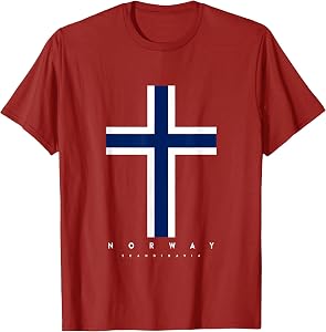 Norway Scandinavia Norwegian Flag Norge Norwayan Noreg T-Shirt