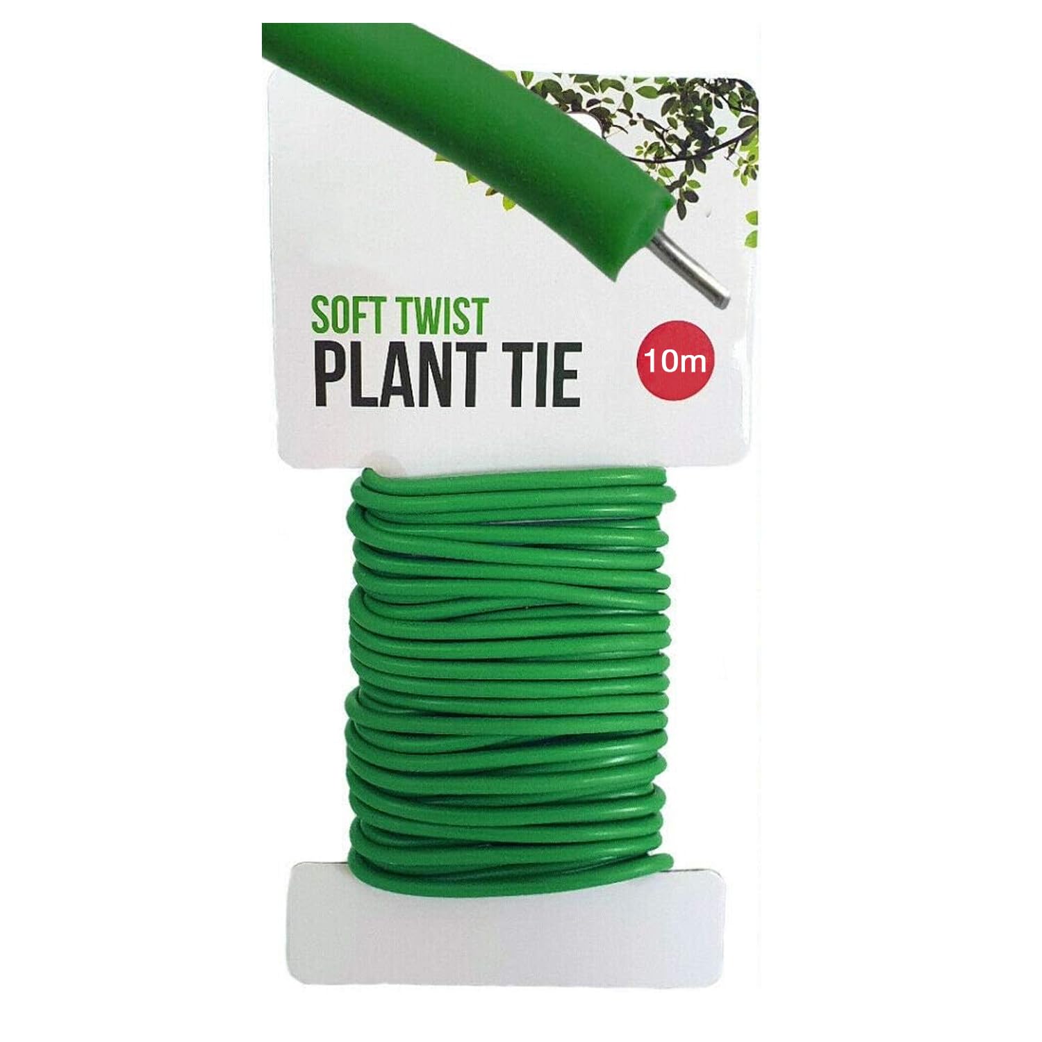 10m Soft Twist Ties for Plant Support, Reusable Weatherproof Long Thick Green Rubberised Wire for Gardening, Climbing Plants, Tomato, Vines, Shrubs and Flowers (10m Soft Twist Plant Tie)