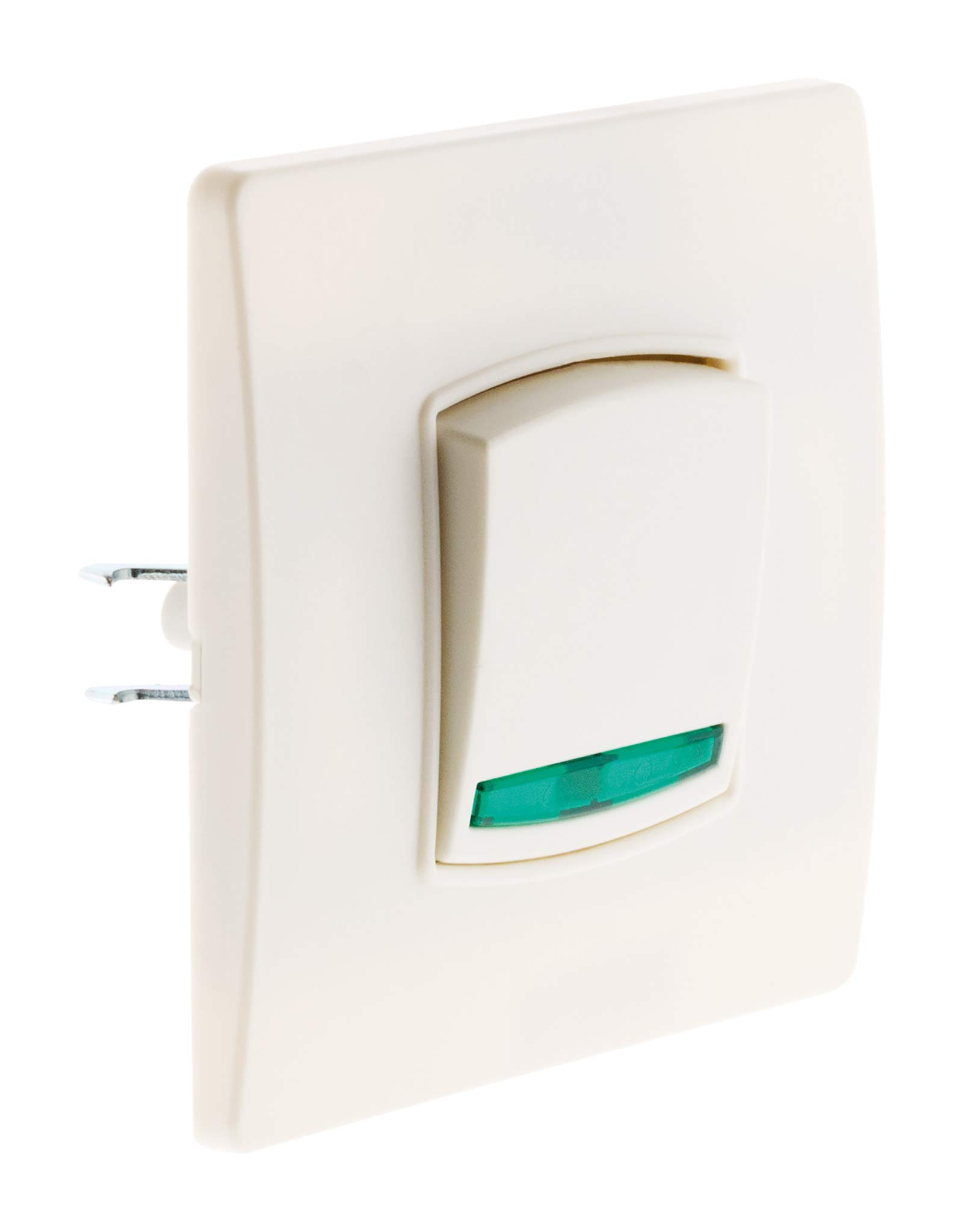 Zenitech - Push Button Indicator Light for Screws and Claws - Ready to Install - Compatible with Standard mounting Boxes - Screws and Claws - White