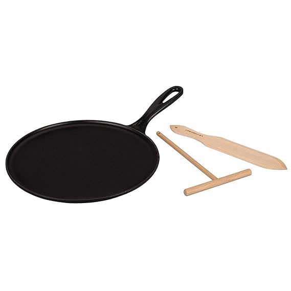 Le Creuset Crepes Pfanne, Gusseisen, schwarz, 27 cm