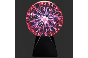 Lebbeen Glass Plasma Ball Sphere Lightning Light Lamp Party Magical Ball electrostatic Flashing Ball (6.0 Inches)