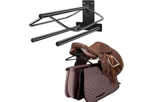 HDYEGIOU 2 Pack Saddle Rack,Wall Mounted Saddle Rack Stand with Pad Bar,Heavy Duty Saddle Stand for English Western Saddles Horses Blanket