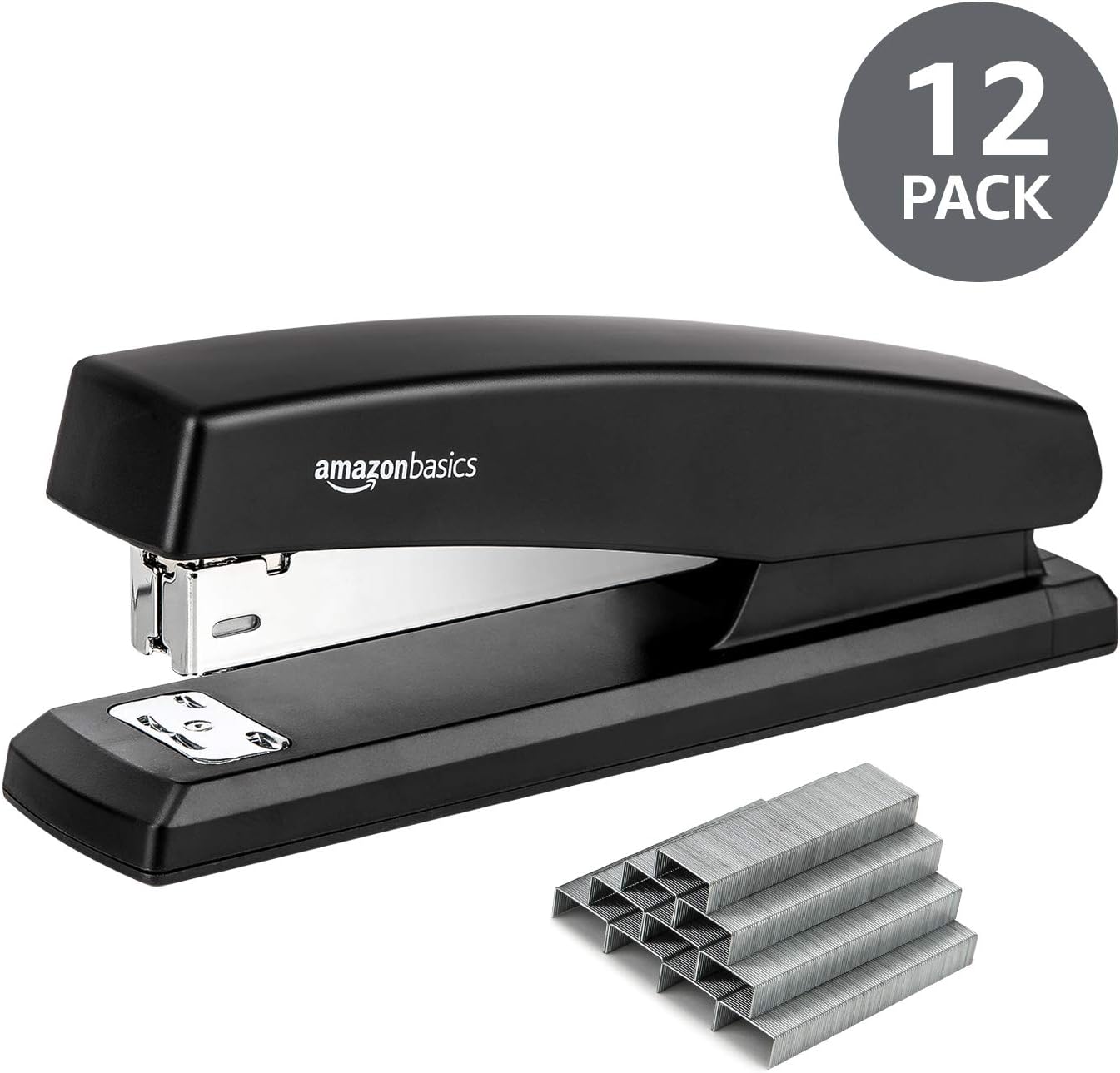 Amazon Basics Stapler with 1000 Staples Black, 12pack BigaMart