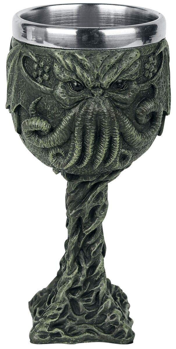 Nemesis Now Cthulhu's Thirst Goblet 21cm Green, Resin w/stainless steel insert