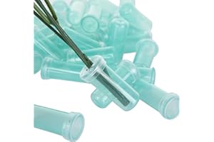 CYEAH 400-Pack Floral Water Tubes for Flower Arrangements, 1.6 Inch Flower Water Vials with Caps, Plastic Rose Water Tubes for Milkweed Stem Cuttings Arrangements, Blue (0.7 Inch Opening)