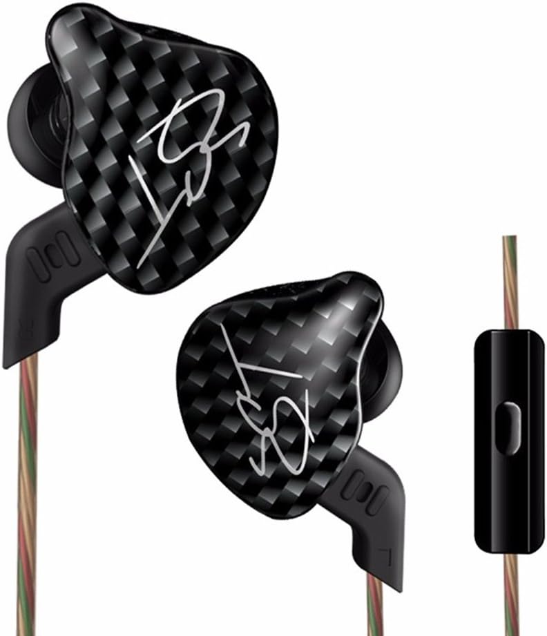 Yinyoo In Ear Monitors KZ ZST Hybrid Earphones Banlance Armature with Dynamic in Ear Headphone 1BA+1DD Hifi Headset (With mic, Black)