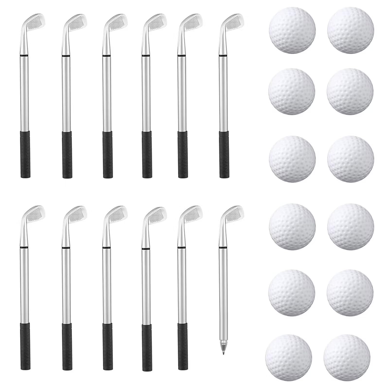 Photo 1 of 24 PCS Cool Golf Party Favor Set Includes 12 Golf Ballpoint Pen 12 Golf Plastic Balls Mini Decorative Golf Pens Funny Sports Golfing Club Props for Golf Themed Party Supplies