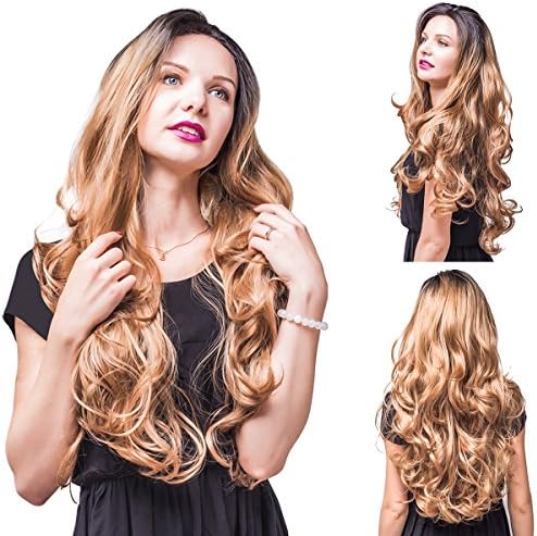 Blond Wig Long,30" Lace Front Curly Replacement Hair Wigs Heat Resistant Wigs for White Women as Cosplay or Daily Use wig