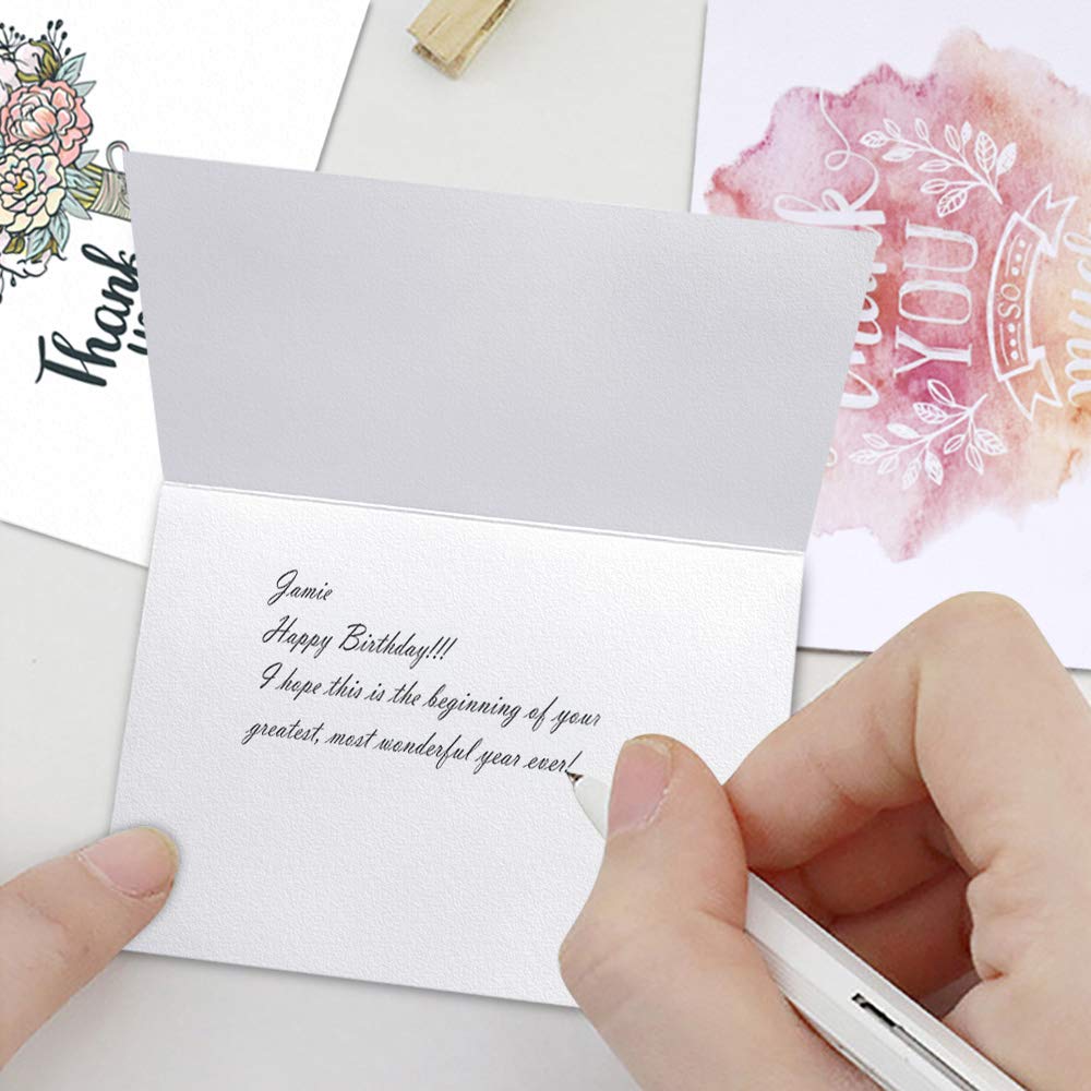 LATIT Blank Thank You Cards, Boxed Cards, 20 Bulk Greeting Card with Envelopes, Assorted 4 Designs Cards, Occasions for Her/Him/Kids/Teacher/Boss/Friend/Father/Mother/Family, 5 x 7 Inches