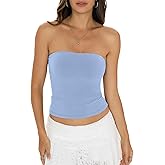 EasyGala Womens Cotton Tube Tops Sexy Fitted Strapless Shirts Basic Going Out Backless Bandeau Tops Cute Trendy Clothes