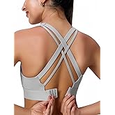 High Impact Sports Bra for Women Molded Cup Back Closure High Support Womens Sports Bras Criss-Cross Back Workout Running Bra