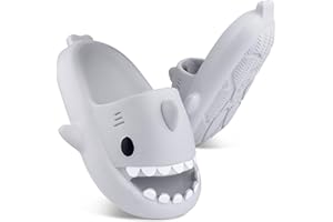 EDOSIR Kids Shark Slides丨Pillow Shower Slippers Quick Dry Sandals丨Toddler Boys Girls Comfy Cloud Slides丨Summer Non-Slip Thick Sole Beach Pool shoes