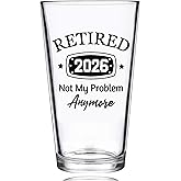 CASUVEA Retirement Gifts for Men Beer Glass, Retired 2026 Beer Glass, Funny Happy Retirement Gifts for Dad Grandpa Coworker Boss Friend Colleague Leader Teacher Nurse, Birthday for Retiree