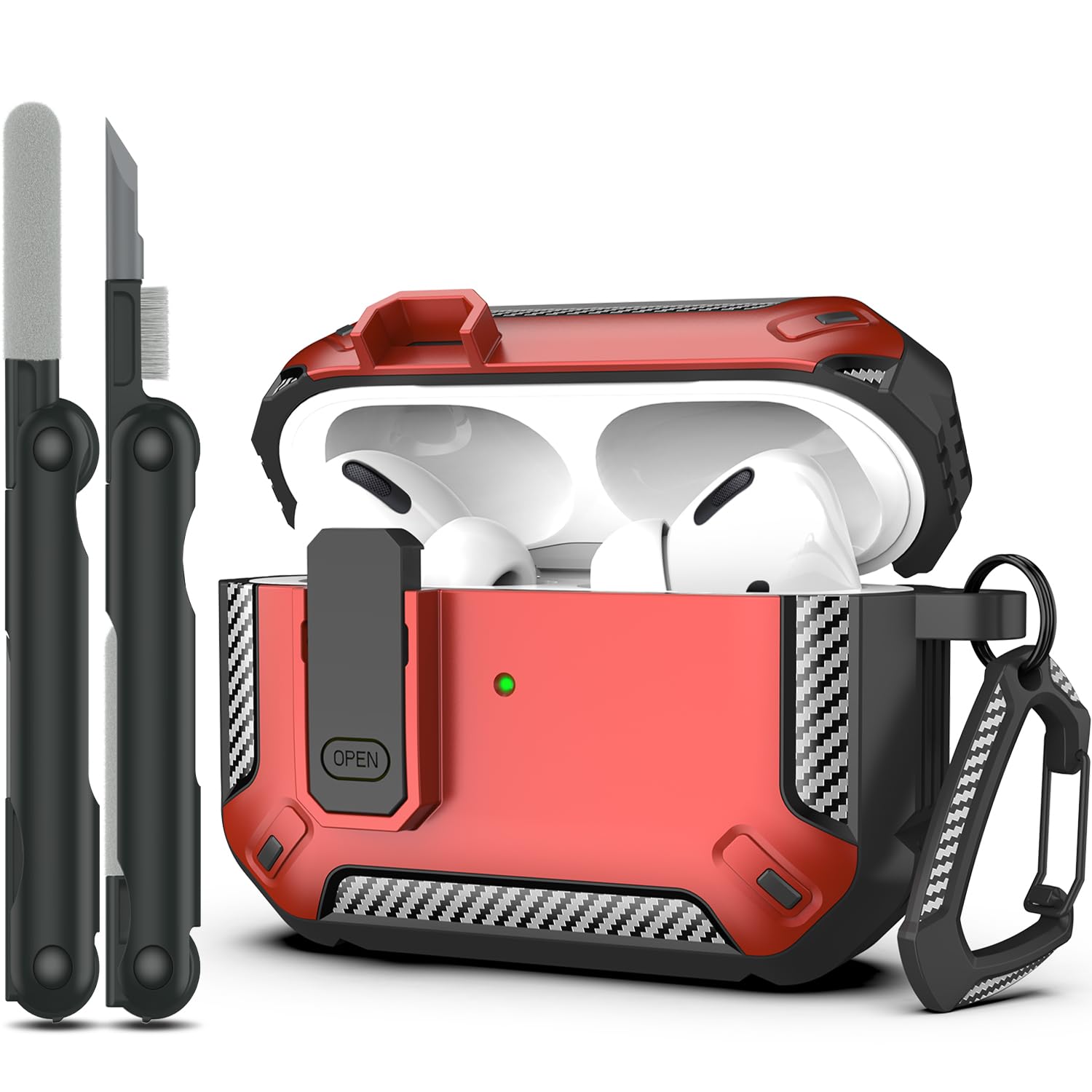 RFUNGUANGO for AirPods Pro Case Cover with Cleaner