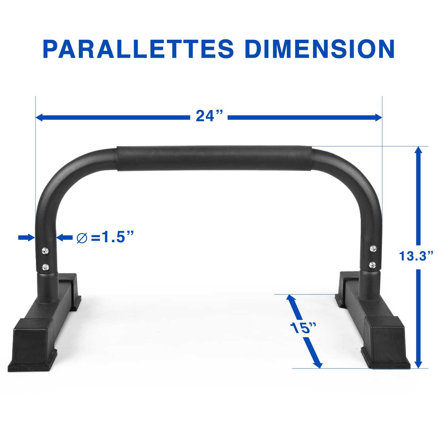 Yes4All Steel/Solid Wood Push Up Stand Parallel Bars Parallettes Non-slip Rubber Feet For Floor Use, Supports Calisthenics Exercises and Upper Body Strength Workouts Perfect For Men And Women