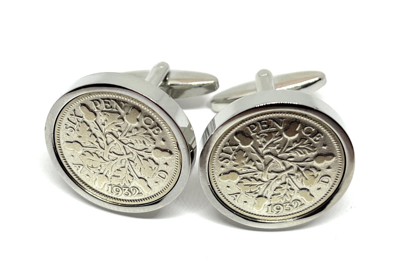 Premium 1932 Lucky sixpence cufflinks for a 94th Birthday cufflinks