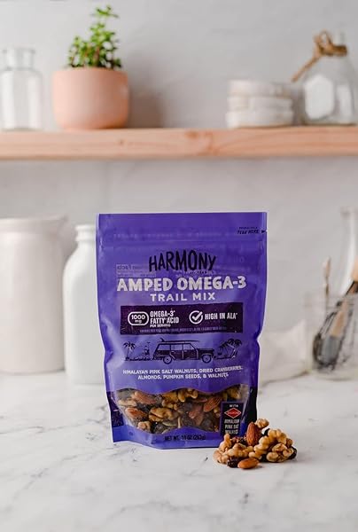DIAMOND OF CALIFORNIA HARMONY AMPED OMEGA-3 TRAIL MIX WITH MIXED NUTS, DRIED FRUIT, DIAMOND OF CALIFORNIA HIMALAYAN PINK SALT WALNUTS, AND SEEDS, 10 OZ, 1 UNIT