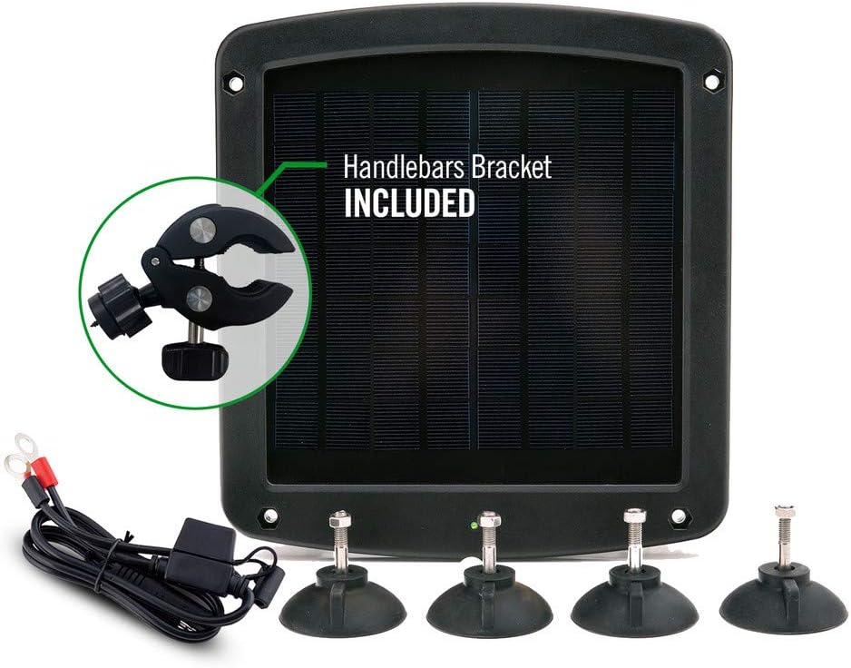 Battery Tender 12 Volt, 5 Watt Solar Battery Charger and Maintainer - Mountable Solar Battery Charger with Windshield and Handlebar Mounts, Ring Terminal Cable, OBD II Connector - 021-1172: Automotive