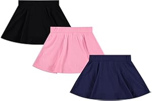 BTween 3 Pack Skorts for Girls Kids Scooter Skirts Skirt Layered Shorts