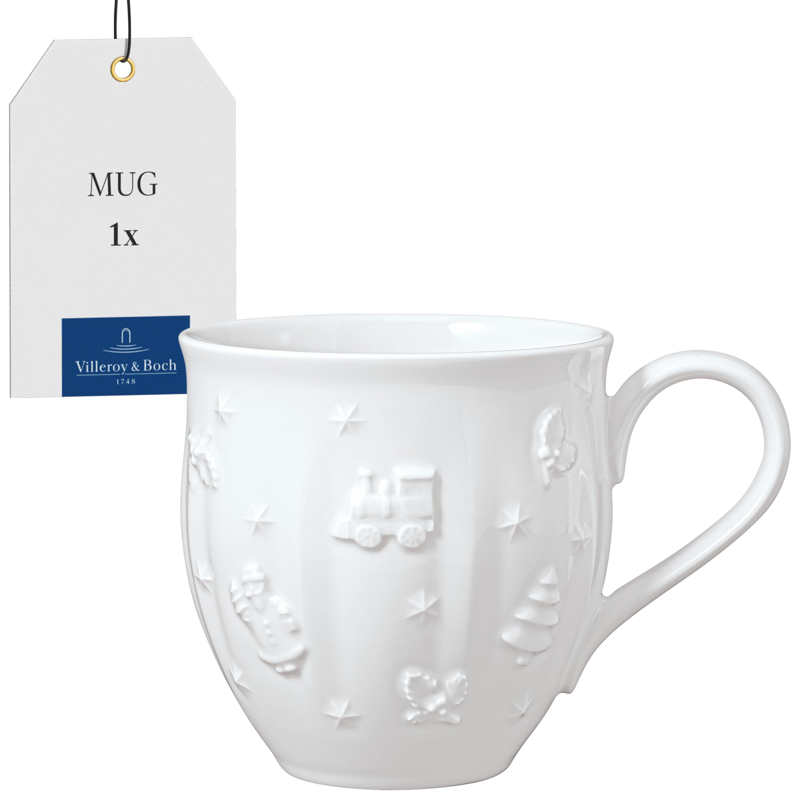 Villeroy & Boch Toy's Delight Royal Classic Mug - 500 ml White, Dishwasher and Microwave Safe, Coffee/Tea Cup, Royal Christmas Large Mug, Gift, Premium Porcelain