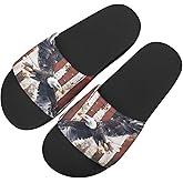 Howilath North American Countries Flag Sandals for Women Comfort Non Slip House Shower Shoes Summer