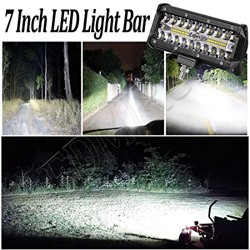 LED Light Bar,7 Inch 2PCS LED Flood Light Pods Work Light Bar LED Pod Lights Spot Beam Driving Fog Lights Triple Row Cubes Lights for Jeep Off-road Truck Boat