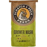 Scratch and Peck Feeds | Grower Mash for Chickens &amp; Ducks | 25 lb Bag | 17% Protein, Corn &amp; Soy Free, Fermentable Whole Grains, Certified Organic &amp; Non-GMO Project Verified, Complete Nutrition