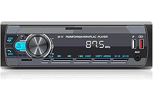 SIXWIN Single Din Car Stereo with Bluetooth 5.0 Hands Free Calling Voice Control Car Stereo FM Radio Car Mp3 Player USB AUX Port Audio Recording Car Audio System Car Audio Receivers