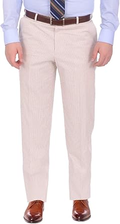 tan and white striped pants