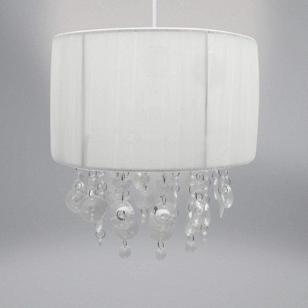 Country Club Elliana Light Fitting Modern Jewelled Decoration, White