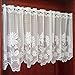 Zhh Embroidery Floral Sheer Valance for Window - White Lace Short Valances for Kitchen, Cafe, Living Room, Door Decor, Rustic Style, 21 x 59Inch, White
