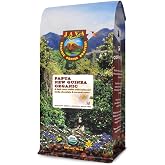 Java Planet Low Acid Organic Papua New Guinea Whole Bean Coffee 16oz | Certified USDA Organic Arabica Coffee Beans. Low acid, mold tested. Smithsonian Bird Friendly. Dark roast, one 1-pound bag.