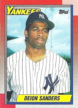 DEION SANDERS ROOKIE CARD - 1990 TOPPS BASEBALL CARD #61 (NEW YORK